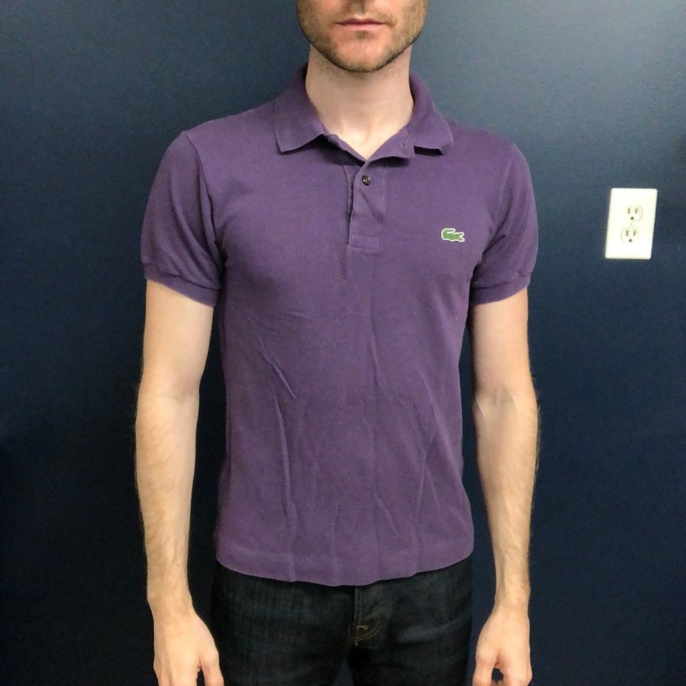 Lacoste purple 2 button short sleeve polo